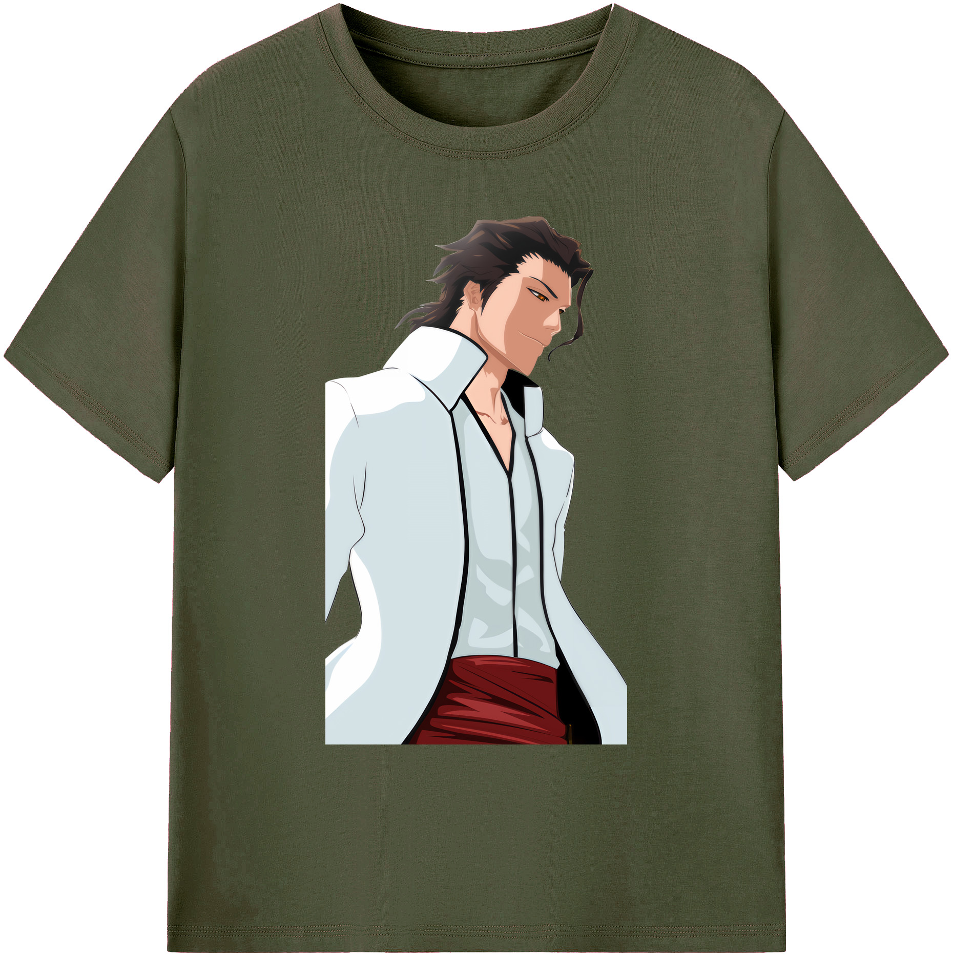 （画像用） ブリーチ 藍染 惣右介（あいぜん そうすけ） BLEACH Aizen Sousuke 綿100％ メンズ半袖Tシャツ｜肌触りやわらか＆通気性